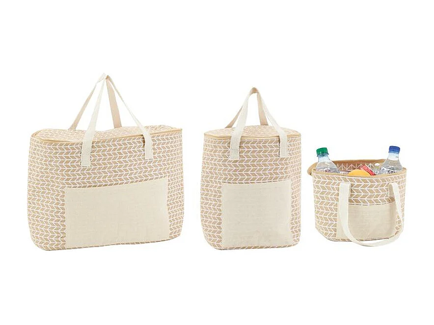 Sac lunch isotherme en jute Geométrique 46x15x32