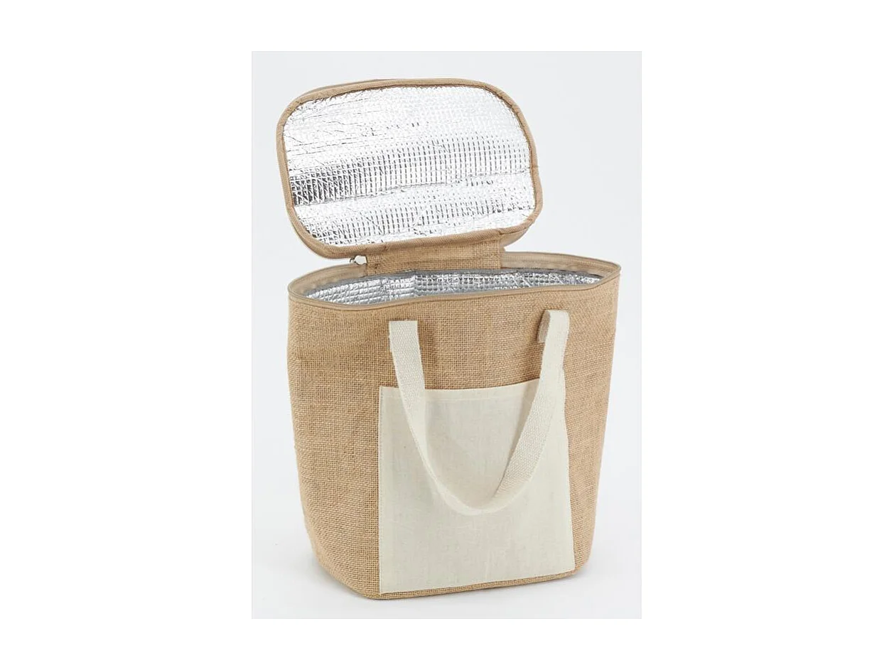 Sac lunch isotherme en jute Naturel 27x18x30
