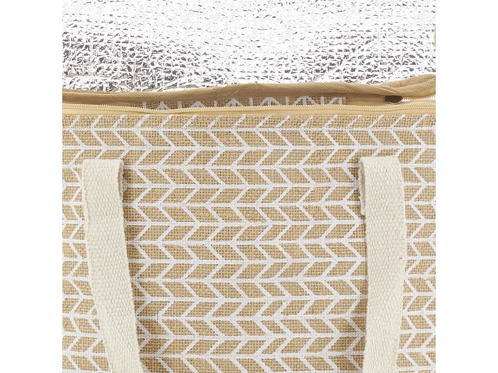 Sac lunch isotherme en jute Géométrique 32x15x39