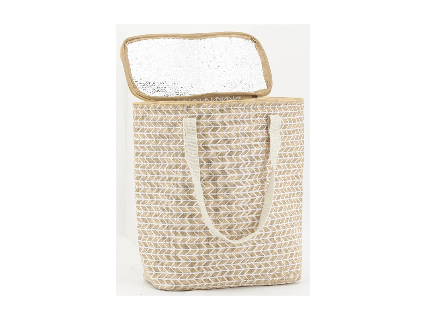Sac lunch isotherme en jute Géométrique 32x15x39