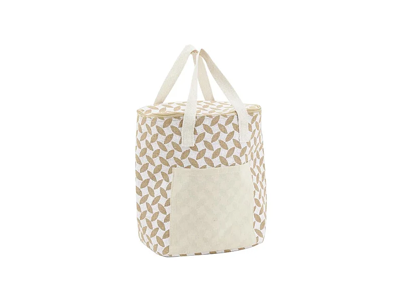 Sac lunch isotherme en jute Feuille 25x15x19
