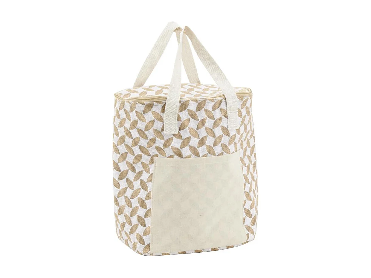 Sac lunch isotherme en jute Feuille 25x15x19