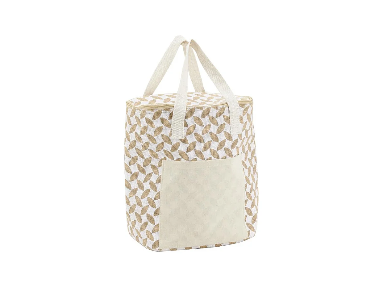 Sac lunch isotherme en jute Feuille 25x15x19