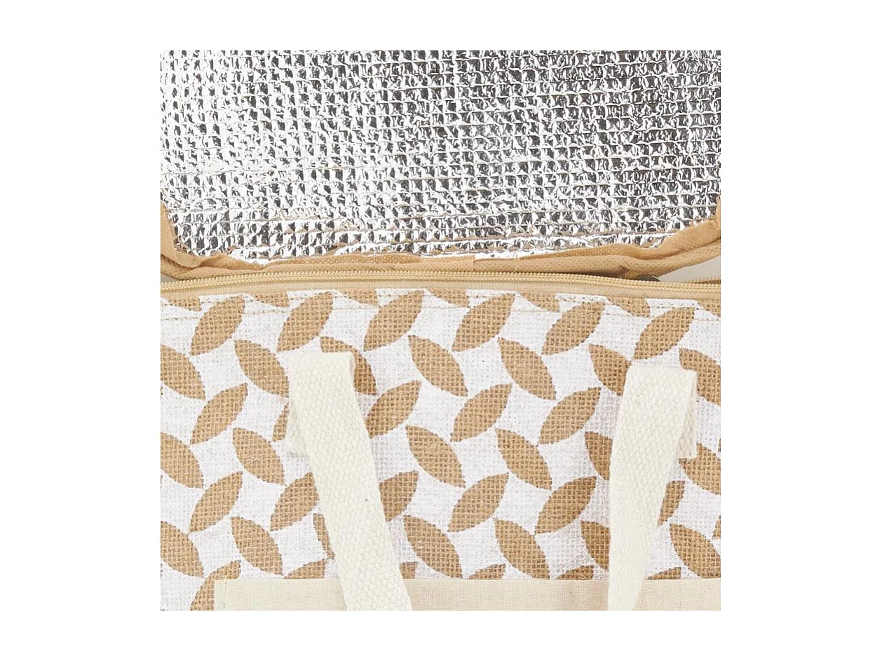 Sac lunch isotherme en jute Feuille 25x15x19