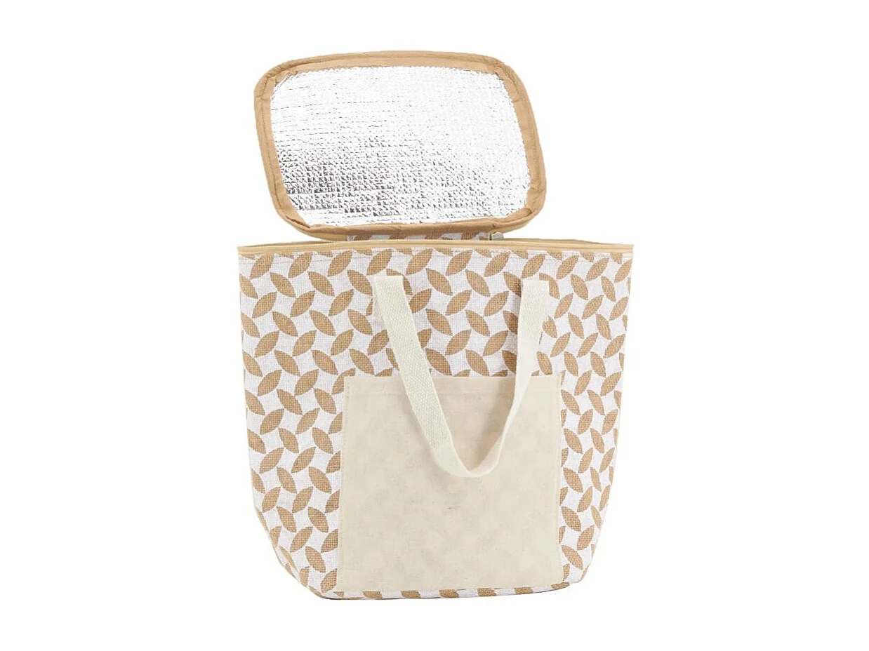 Sac lunch isotherme en jute Feuille 25x15x19