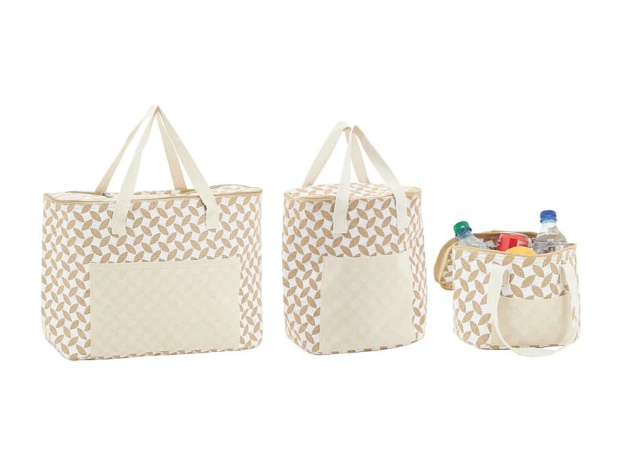 Sac lunch isotherme en jute Feuille 25x15x19