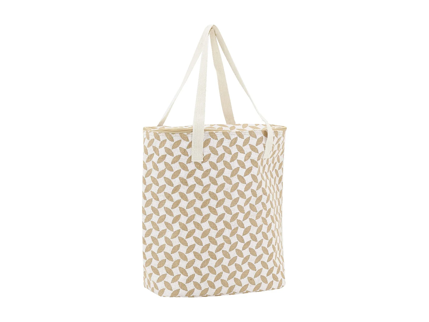 Sac lunch isotherme en jute Feuille 32x15x39
