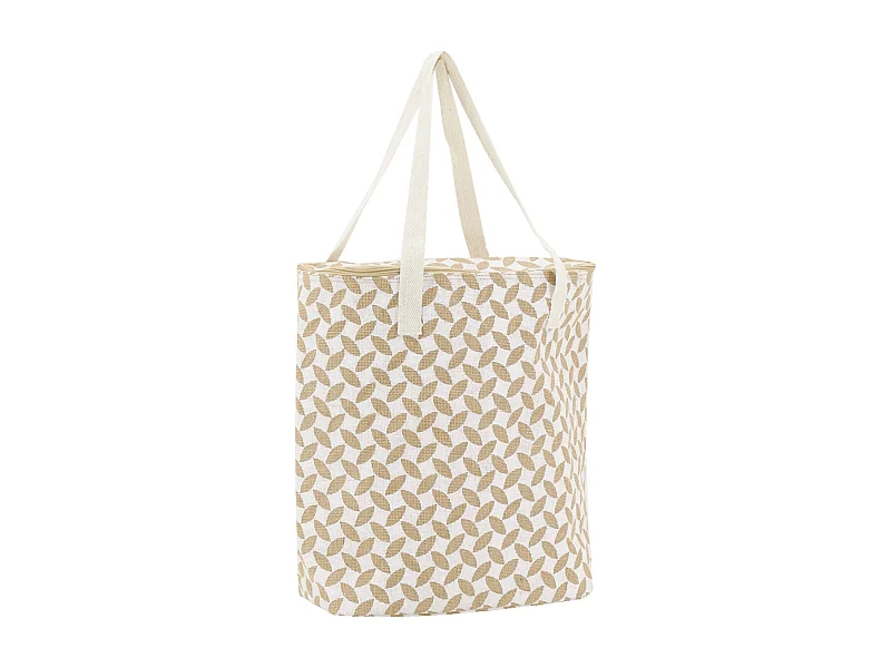 Sac lunch isotherme en jute Feuille 32x15x39