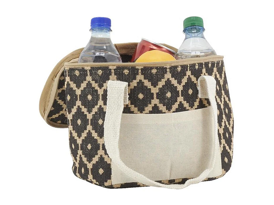 Sac lunch isotherme en jute Diamant 20x15x15