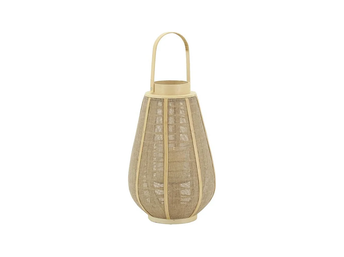 Lanterne bois et jute naturel H 41