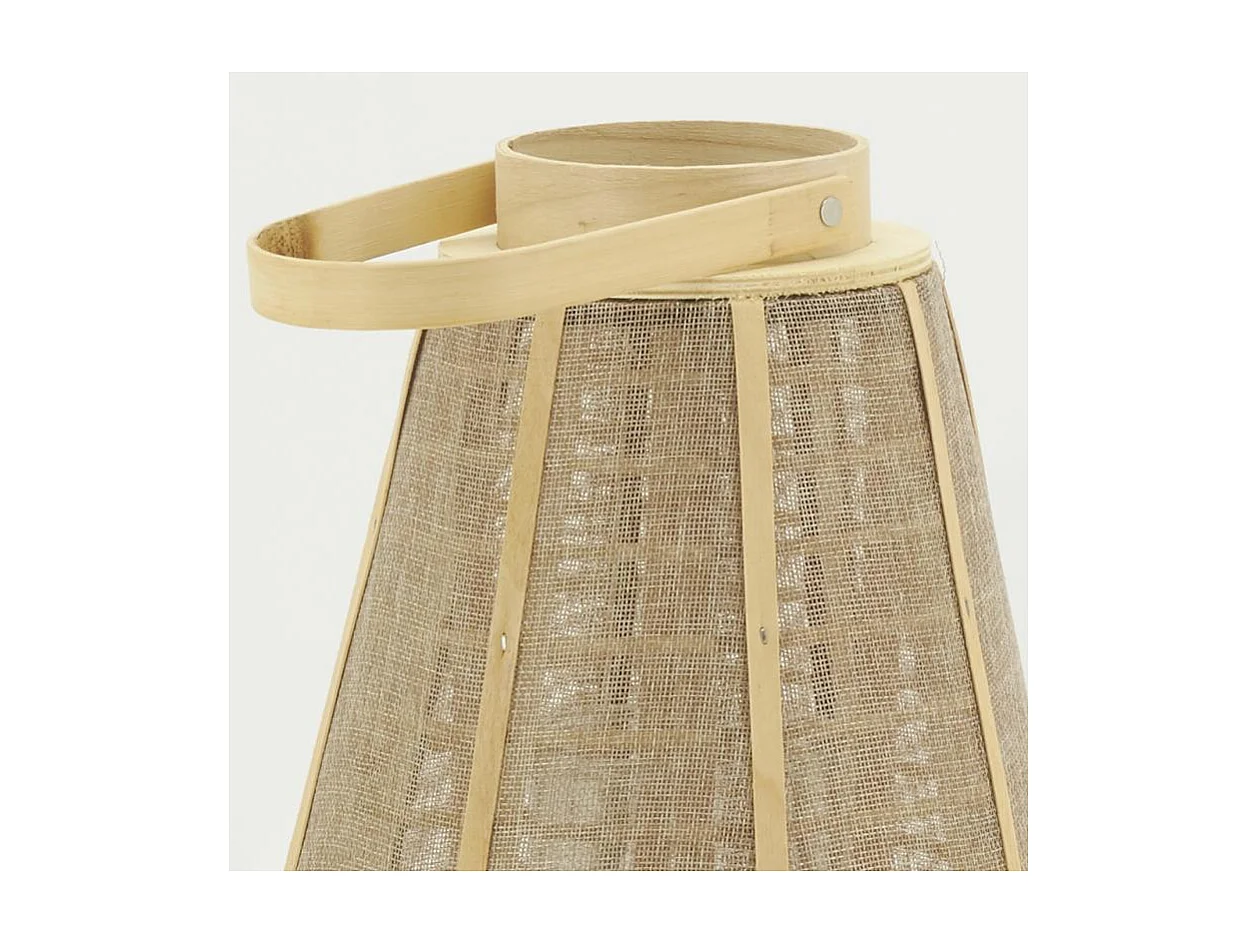 Lanterne bois et jute naturel H 41