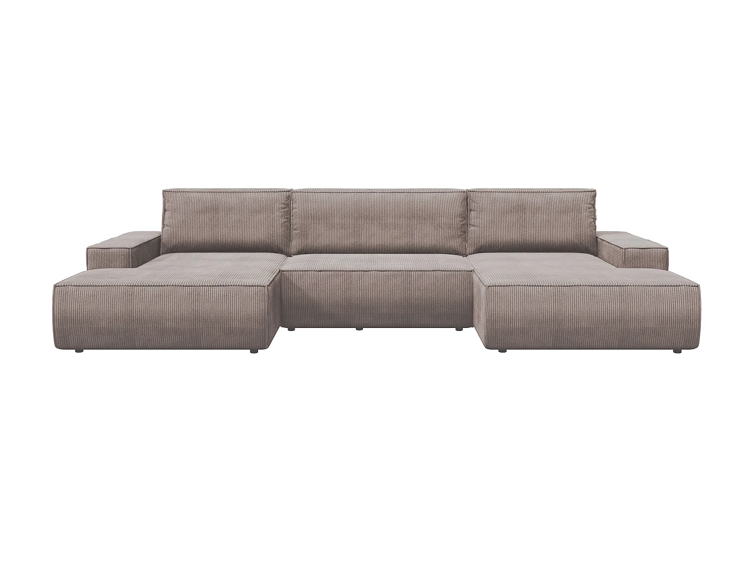 XXL hoekslaapbank van lichtpaars ribfluweel AMELIA