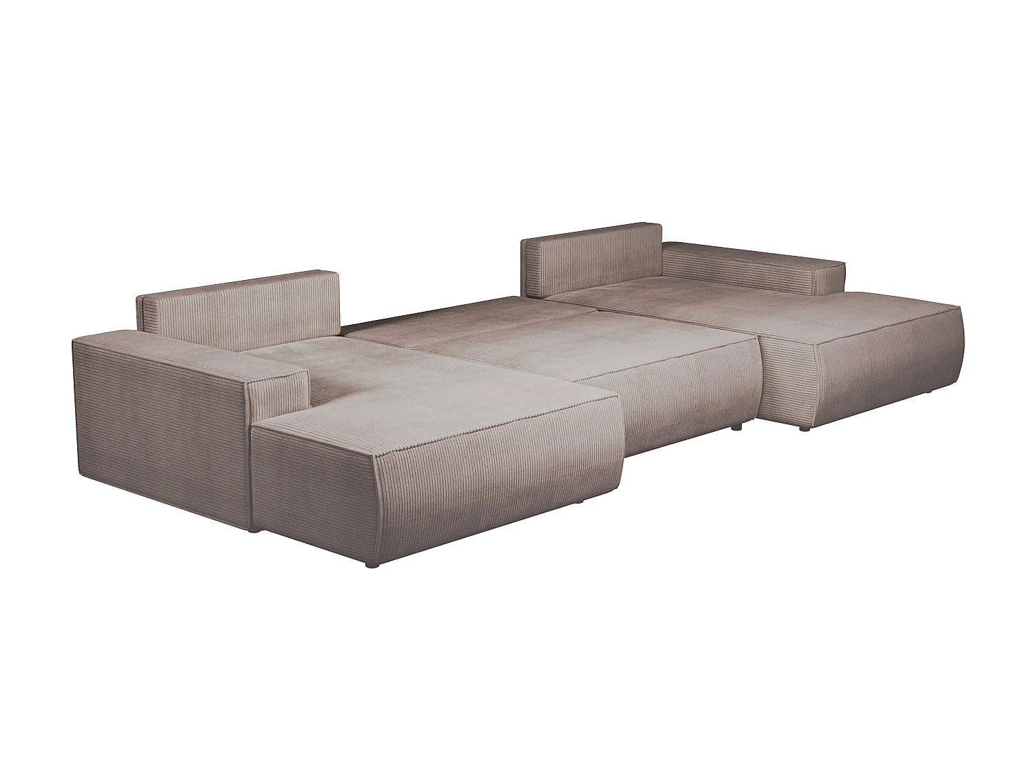 XXL hoekslaapbank van lichtpaars ribfluweel AMELIA