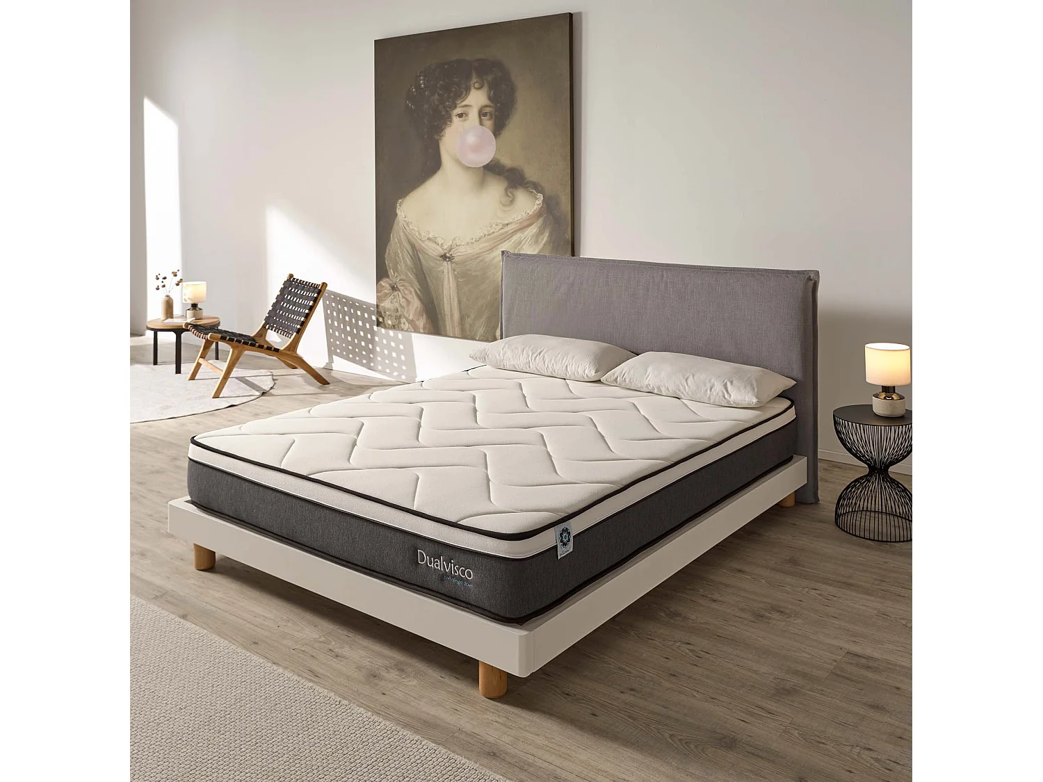 Naturalex - Matelas Dualvisco à ressorts ensachés 180x200 cm - Très Épais 30 cm - Visco Thermorégulateur - Tissu Premium - Haute Qualité - Respirabilité optimale