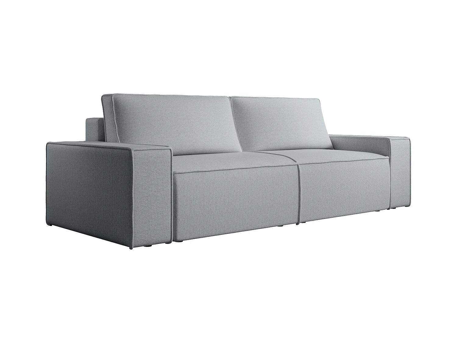 Sofa 4-Sitzer - Mit Schlaffunktion - Strukturstoff - Grau - AMELIA
