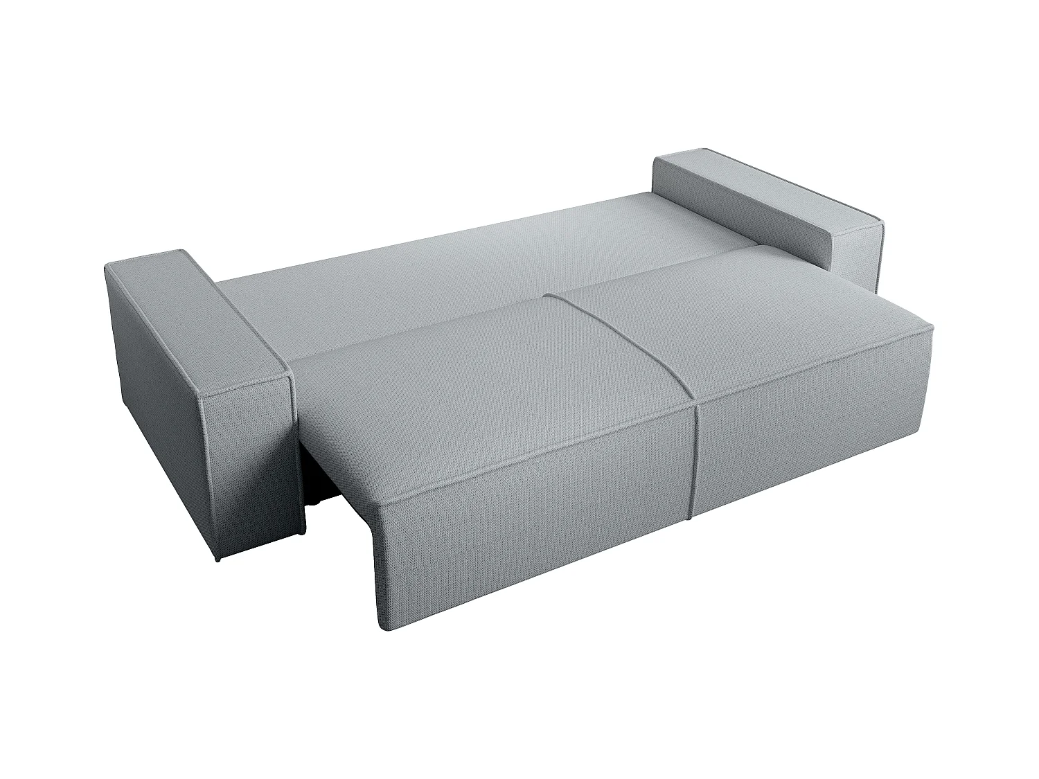 Sofa 4-Sitzer - Mit Schlaffunktion - Strukturstoff - Grau - AMELIA