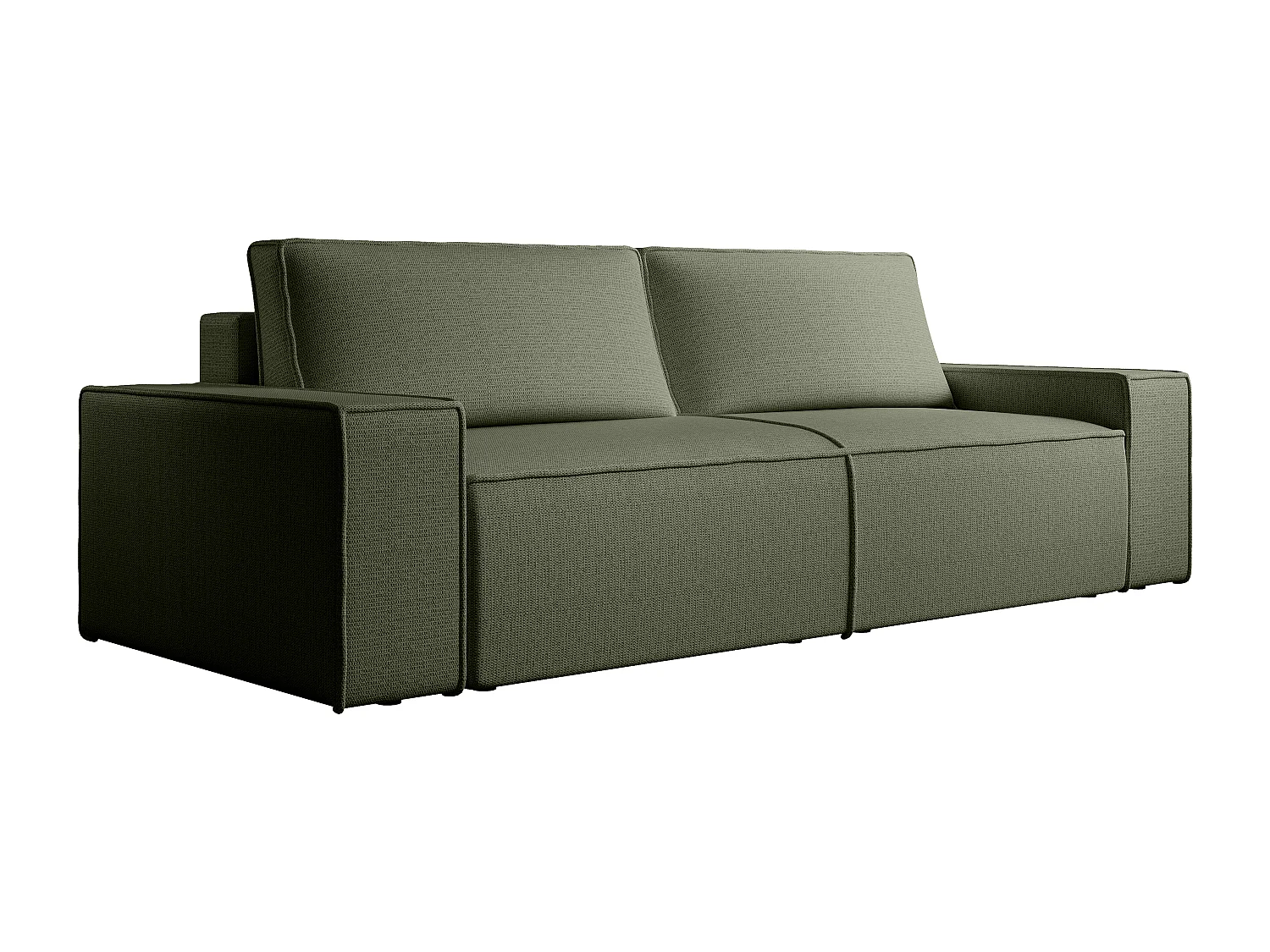 Divano letto 4 posti in Velluto testurizzato Verde - AMELIA