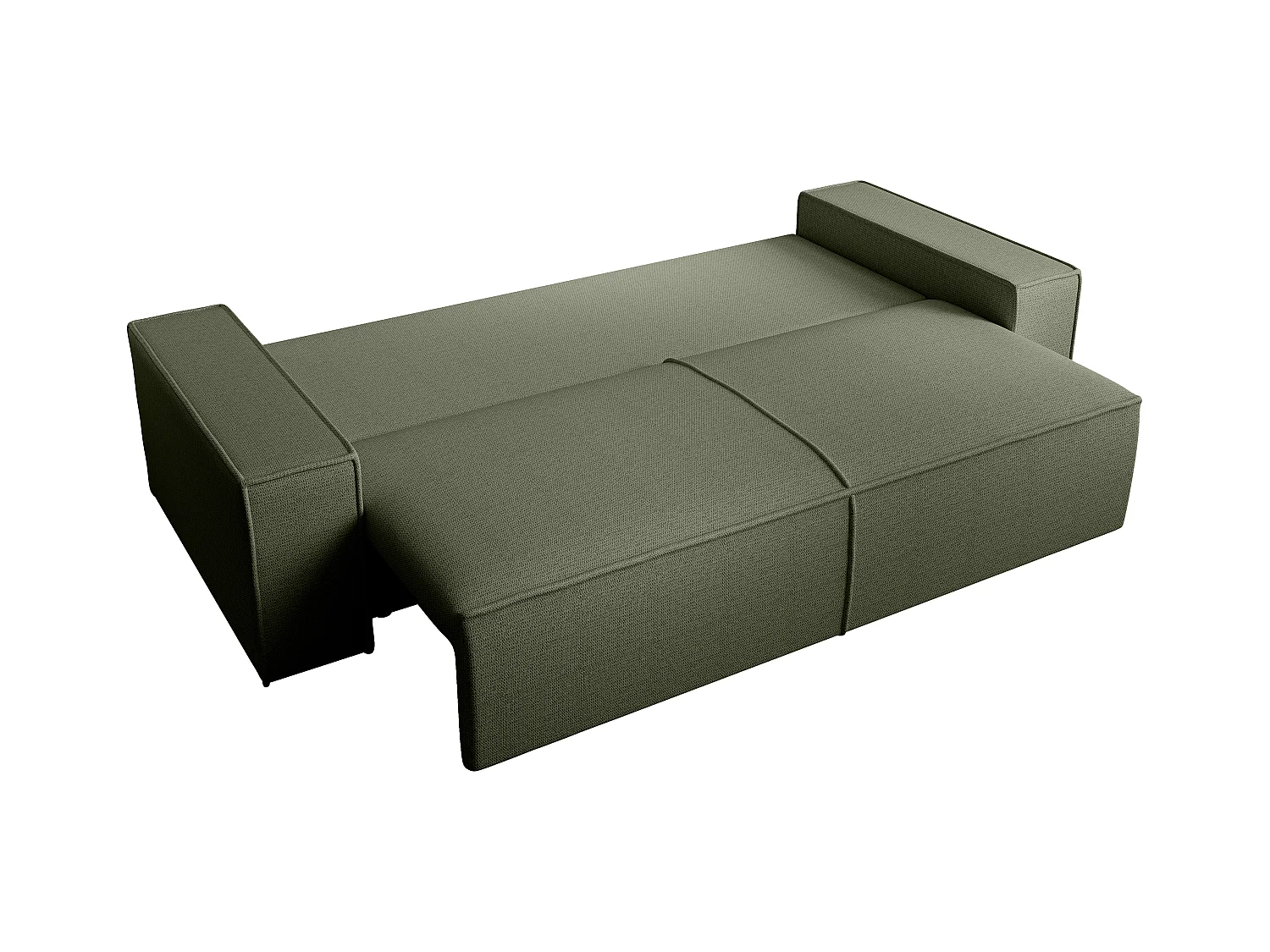 Divano letto 4 posti in Velluto testurizzato Verde - AMELIA