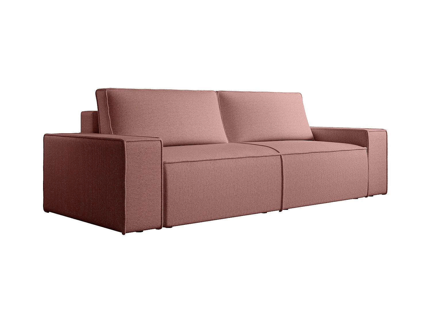 Sofa 4-Sitzer - Mit Schlaffunktion - Strukturstoff - Terracotta - AMELIA