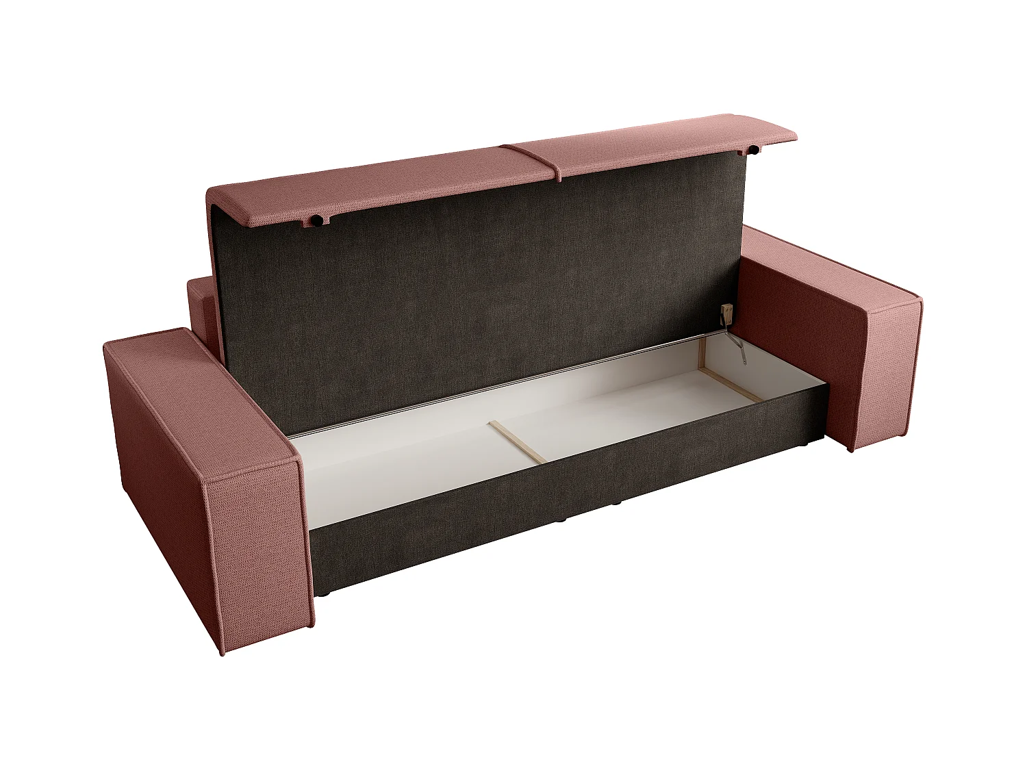 Sofa 4-Sitzer - Mit Schlaffunktion - Strukturstoff - Terracotta - AMELIA