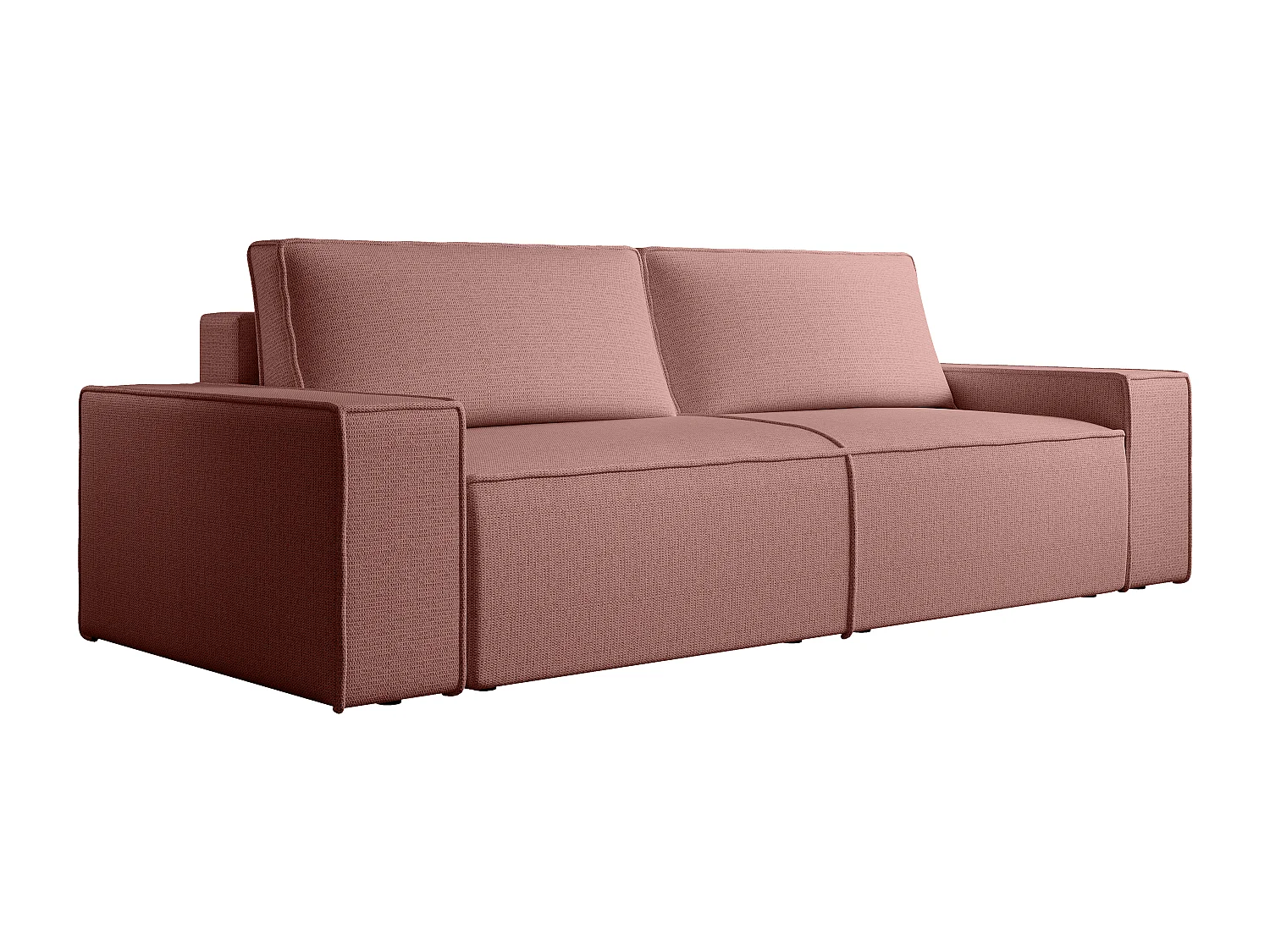 Sofa 4-Sitzer - Mit Schlaffunktion - Strukturstoff - Terracotta - AMELIA