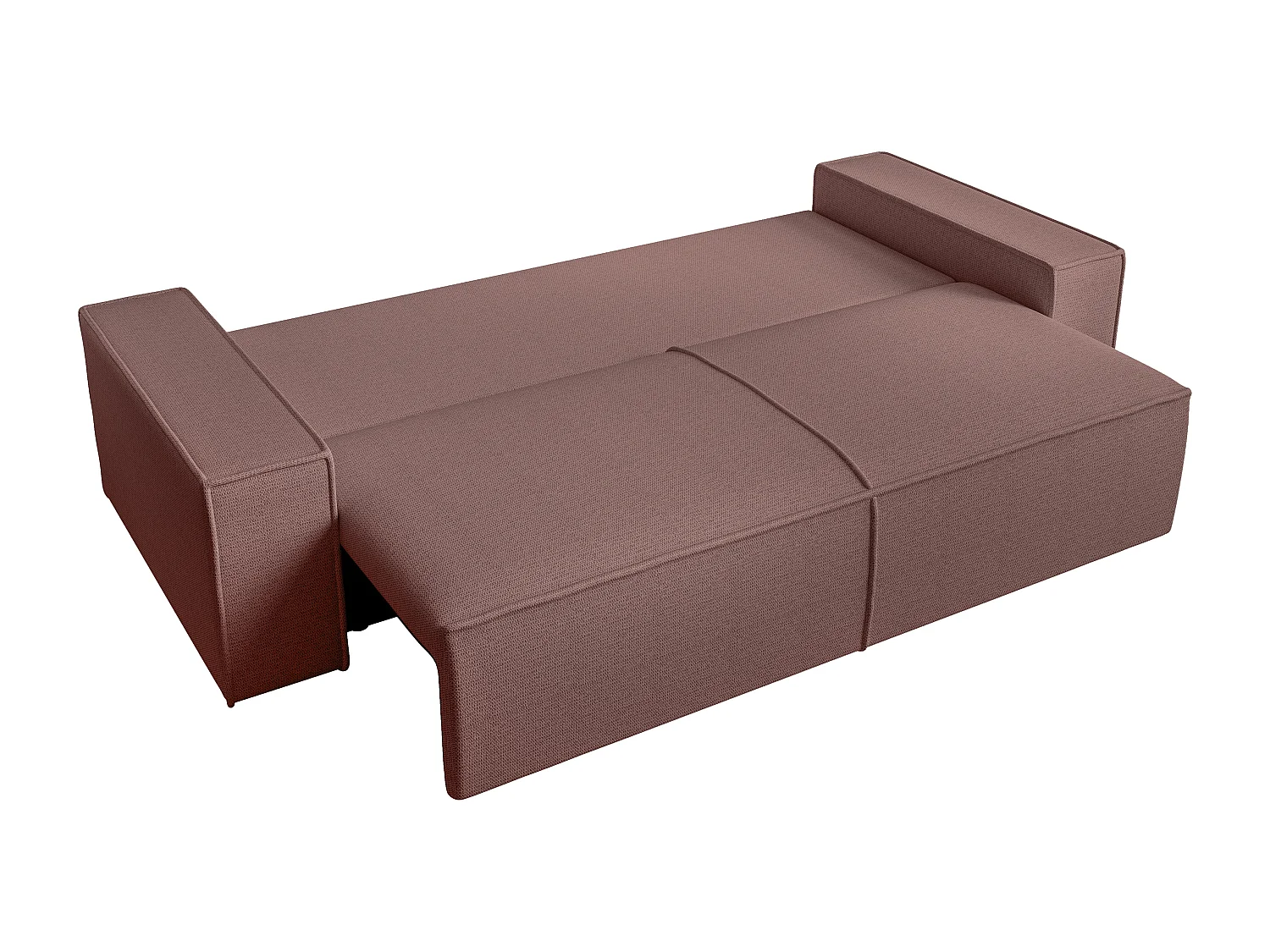 Vierzitsslaapbank van terracottakleurig velours met textuur AMELIA