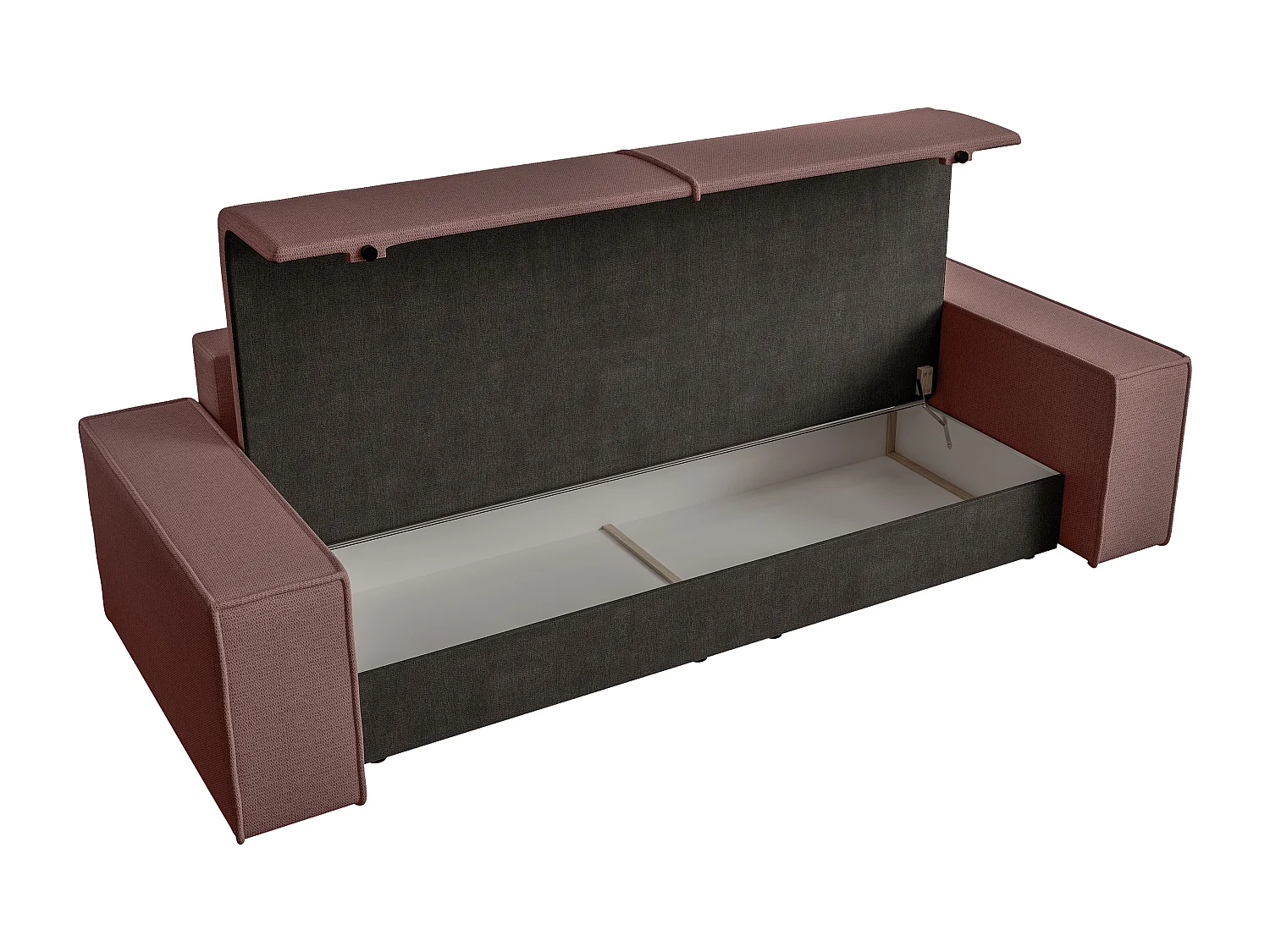 Vierzitsslaapbank van terracottakleurig velours met textuur AMELIA