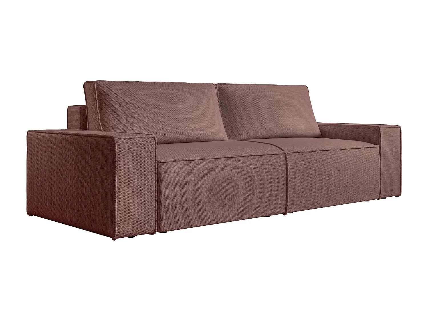 Vierzitsslaapbank van terracottakleurig velours met textuur AMELIA