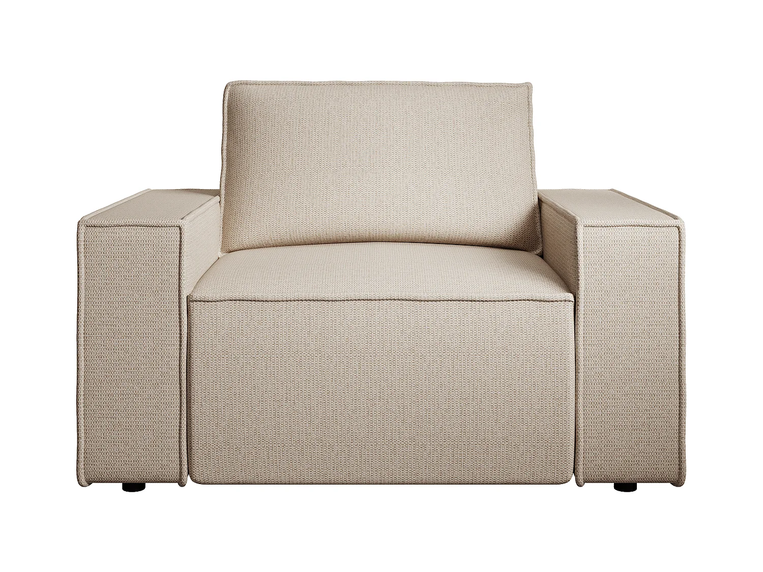 Fauteuil en tissu texturé beige AMELIA