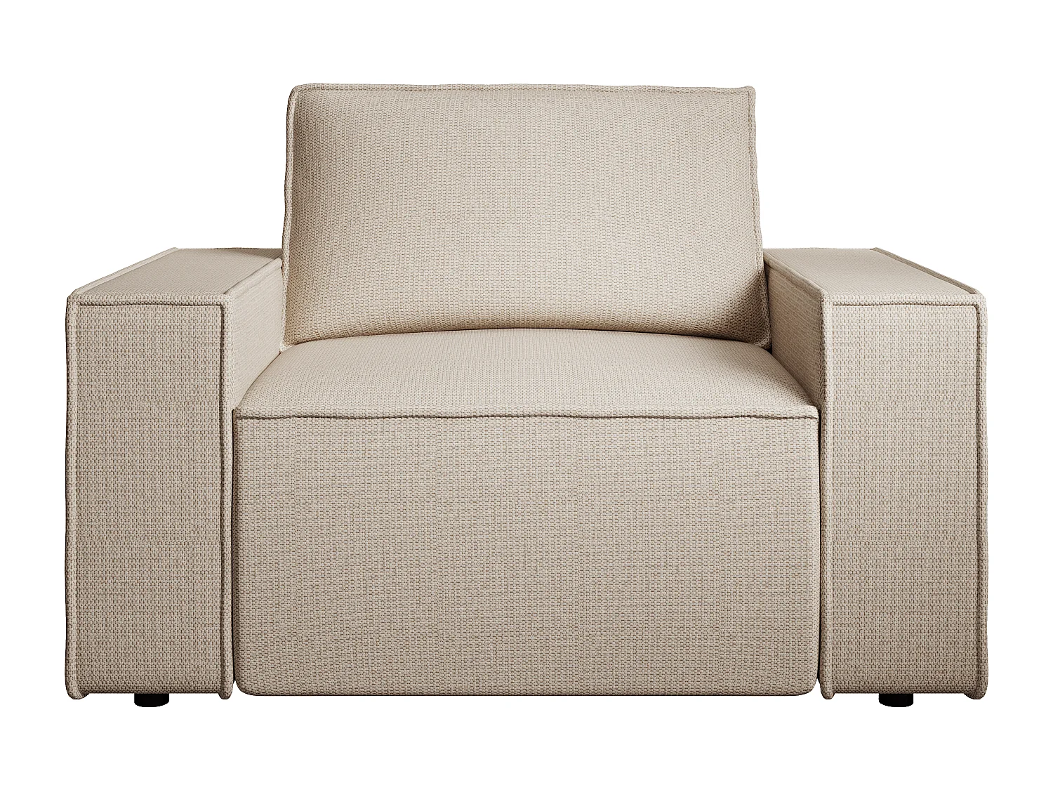 Fauteuil en tissu texturé beige AMELIA