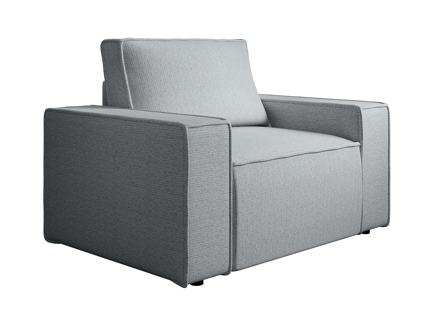 Fauteuil van grijze stof met textuur AMELIA