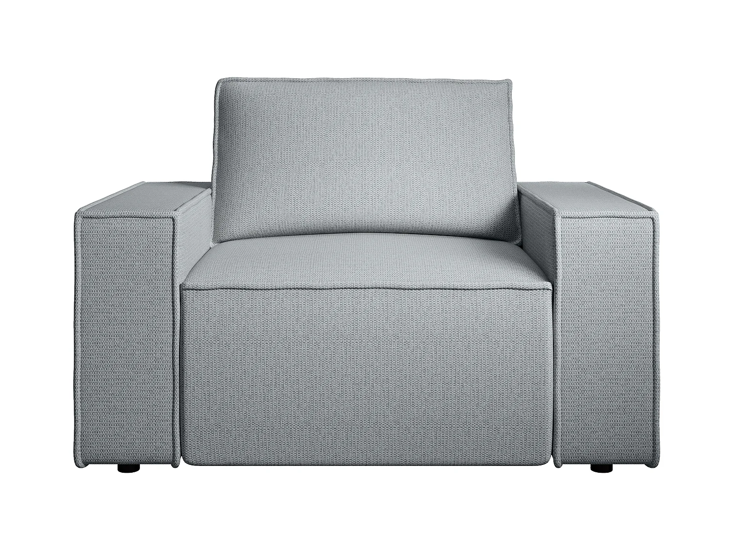 Fauteuil van grijze stof met textuur AMELIA