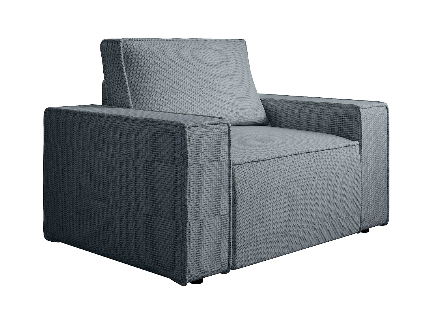 Fauteuil van blauwe stof met textuur AMELIA