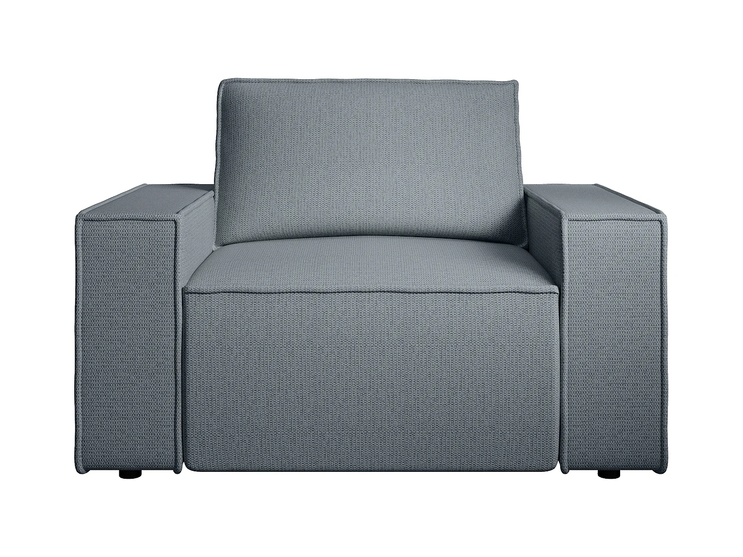 Fauteuil van blauwe stof met textuur AMELIA