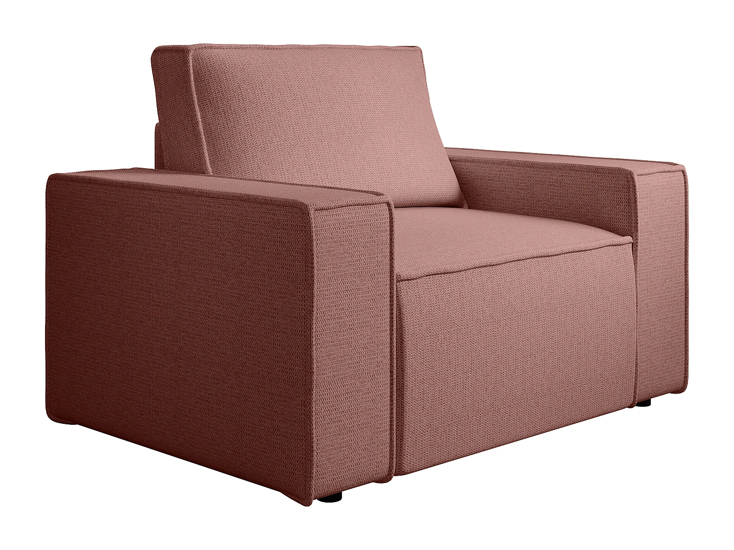 Fåtölj i texturerat tyg terrakotta AMELIA