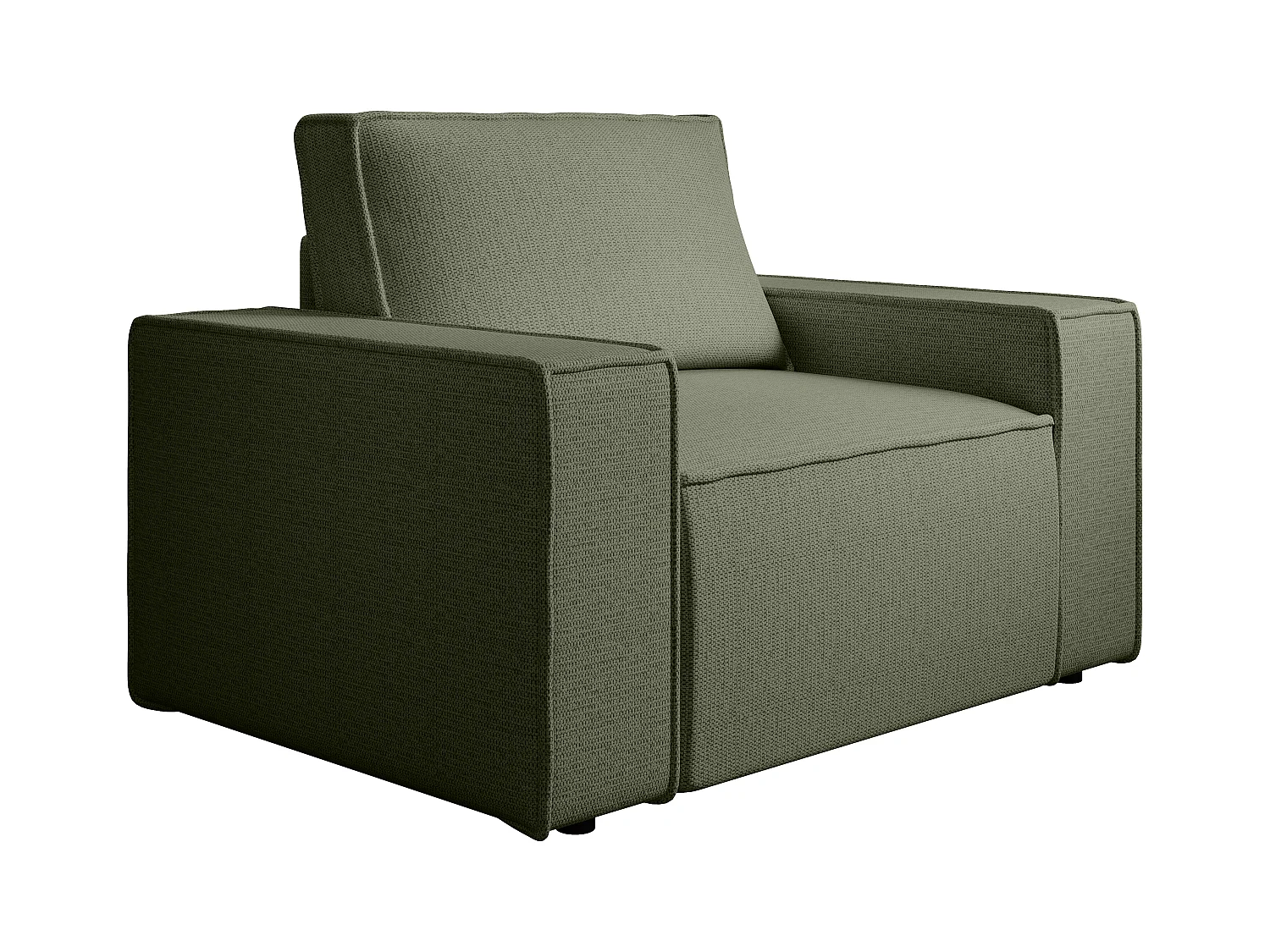 Fauteuil en tissu texturé vert AMELIA