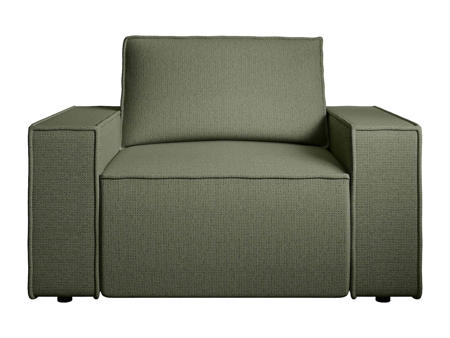 Fauteuil en tissu texturé vert AMELIA
