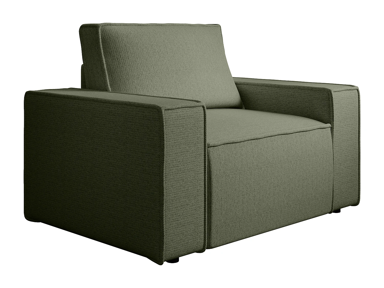 Fauteuil van groene stof met textuur AMELIA