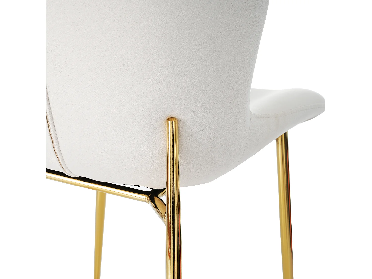 Set van 2 stoelen bekleed met fluweel - met gouden metalen poten - eigentijdse stijl - Beige