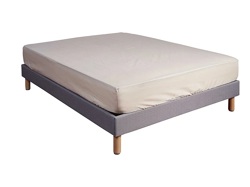 Drap housse 100% coton seigle - bonnet 27 cm 70x190