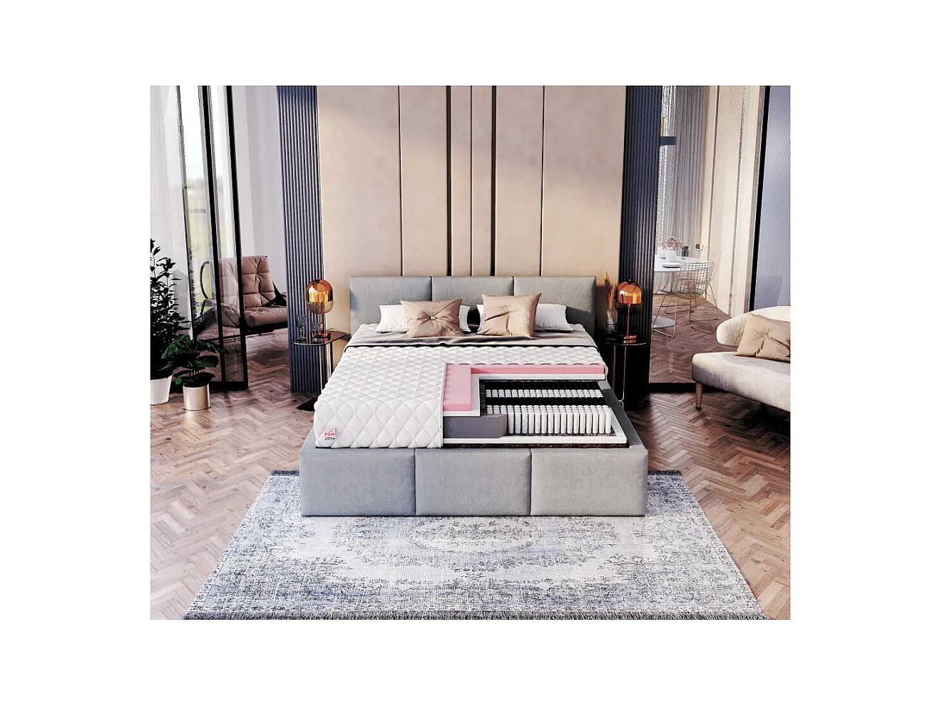 Matelas LIVRA - Mémoire de Forme - Latex -  Epaisseur 22 cm