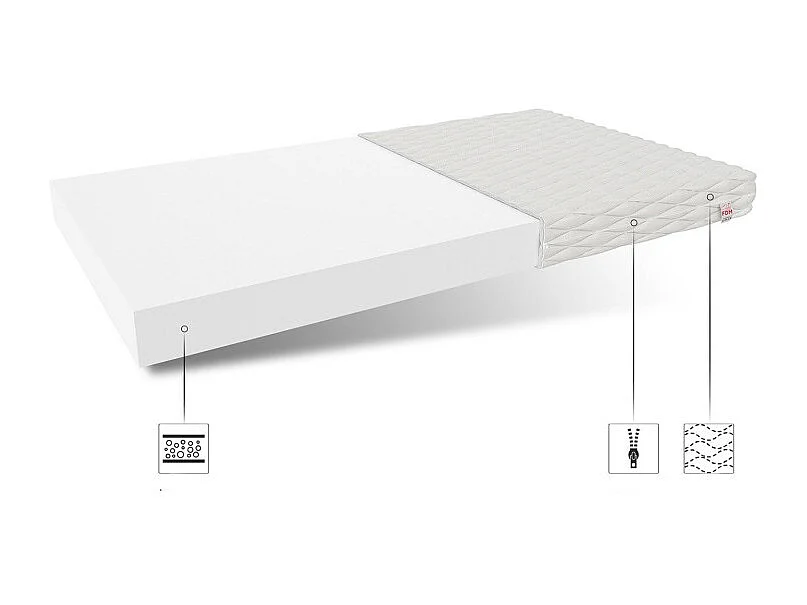 Matelas  BRESSO - Mousse  - Epaisseur 10 cm  80 x 160 cm cm