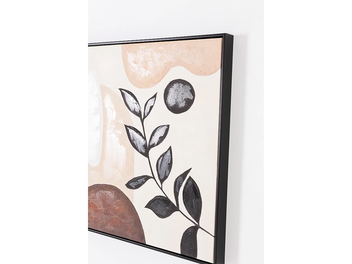 Ensemble 3 tableau peinture à l'huile sur toile, peinte avec cadre en bois noir