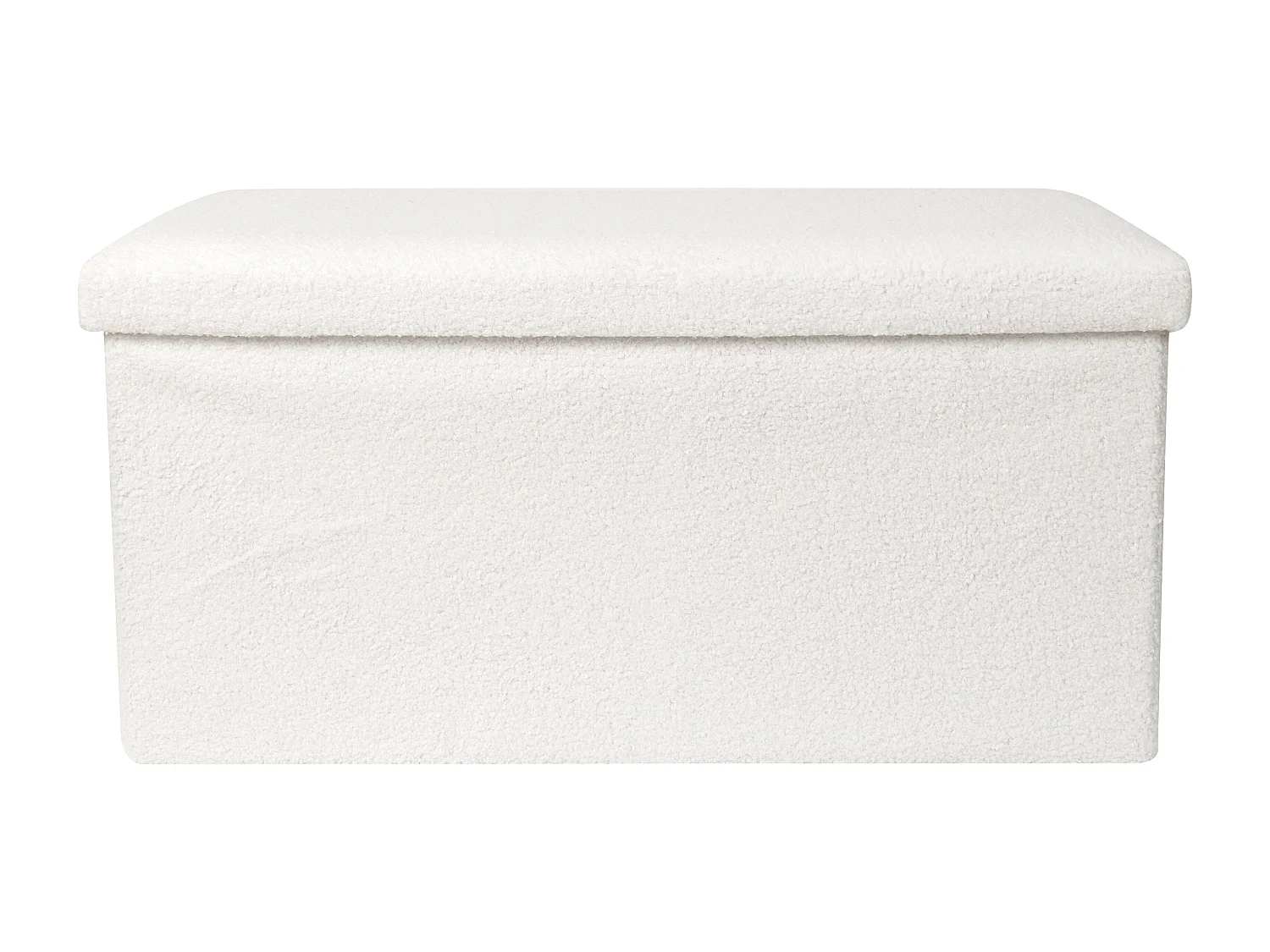 Coffre Banc Pliable Bouclette Blanc Blanc