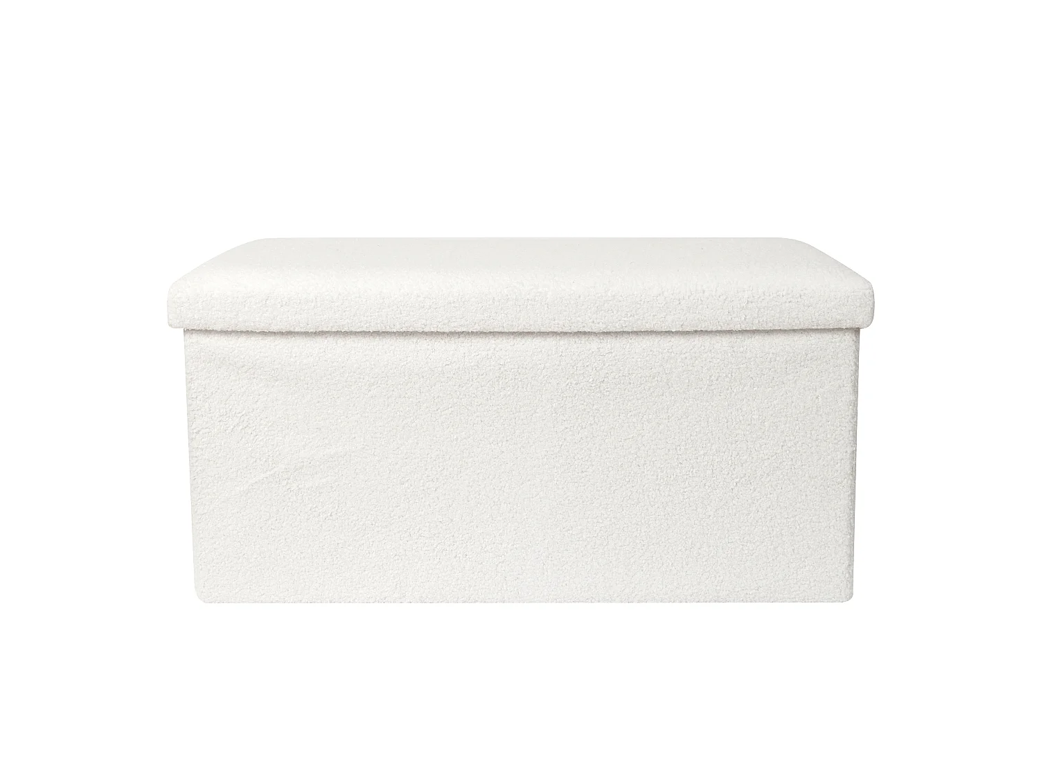 Coffre Banc Pliable - HOME DECO FACTORY - Effet Fourrure - Blanc