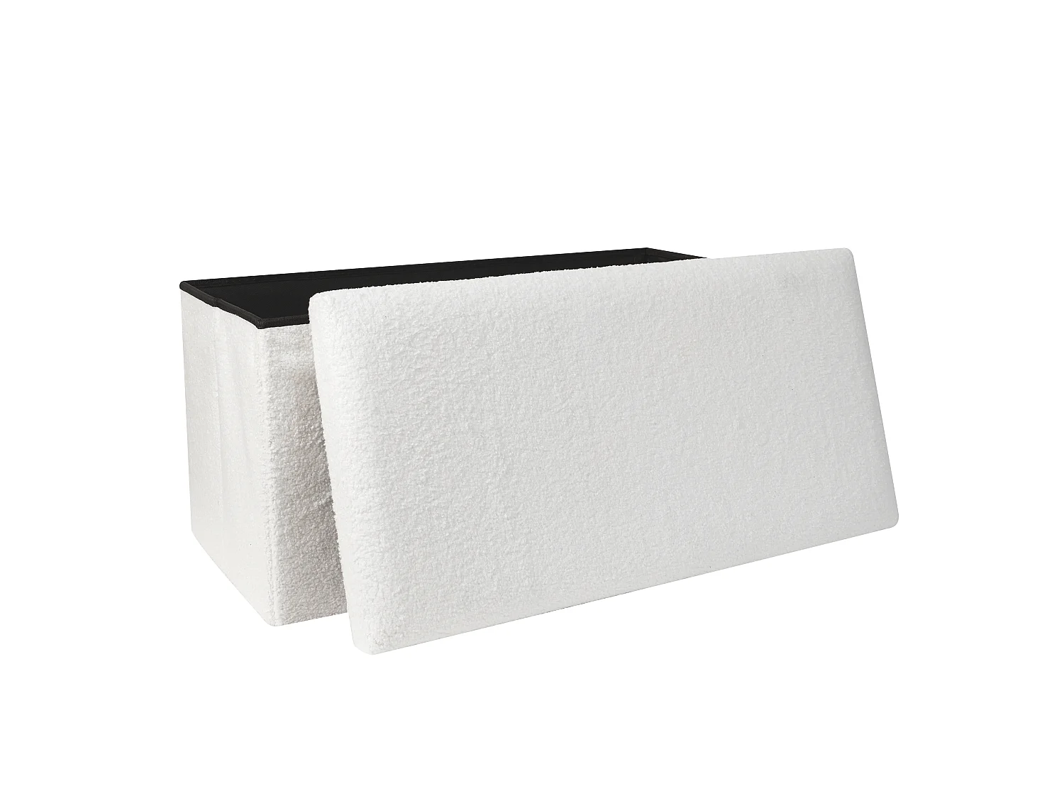 Coffre Banc Pliable - HOME DECO FACTORY - Effet Fourrure - Blanc
