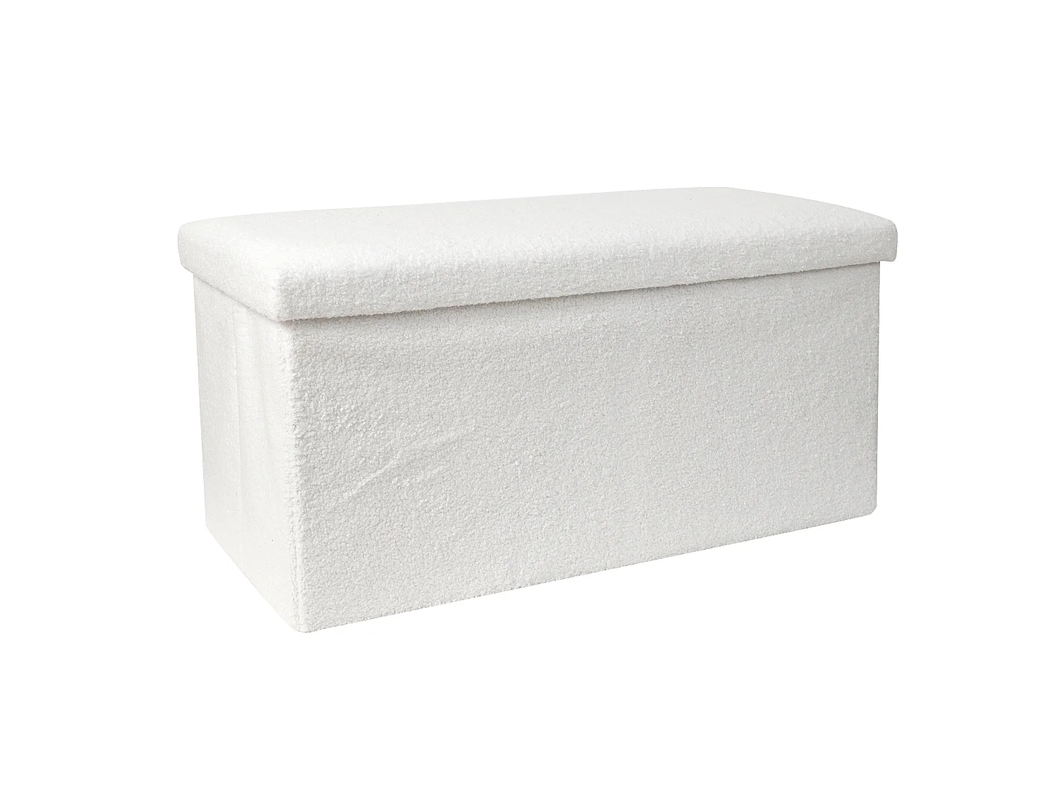 Coffre Banc Pliable - HOME DECO FACTORY - Effet Fourrure - Blanc