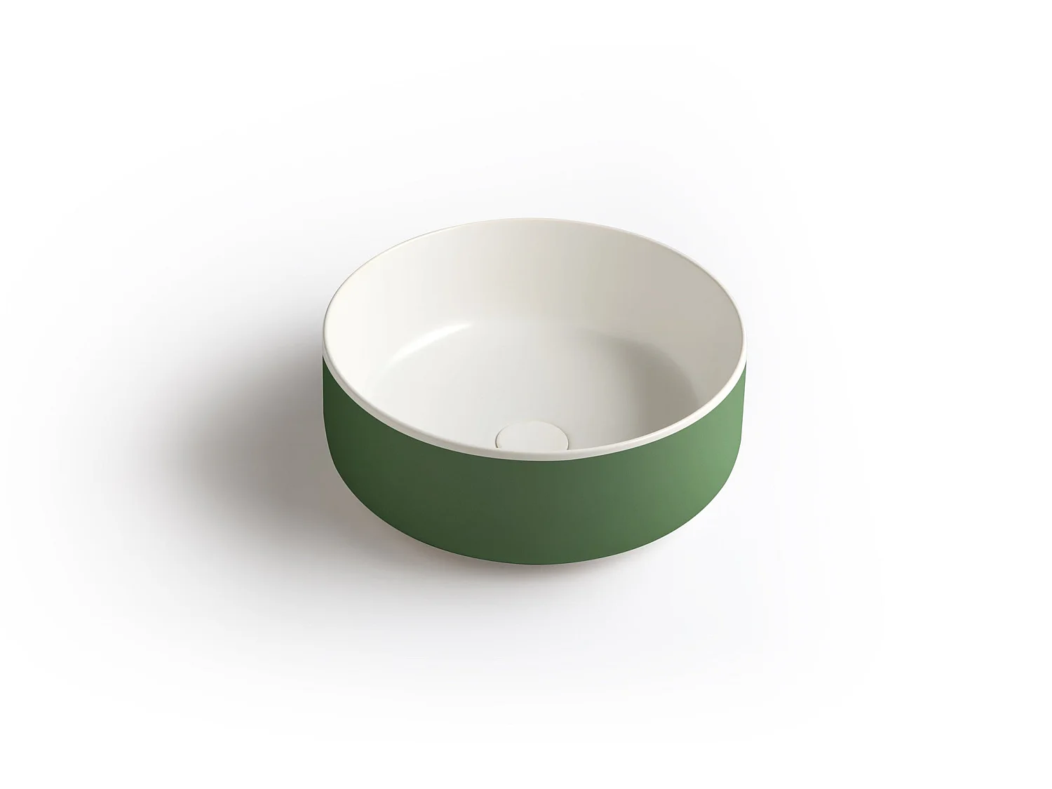 Rundes Aufsatzwaschtisch zweifarbig weiß/grün cm 42 Bucchero Bis