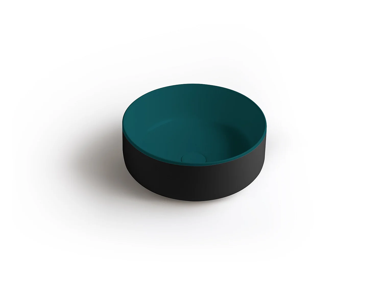 Lavabo rond à poser bicolore aquamarine/noir cm 42 Bucchero Bis