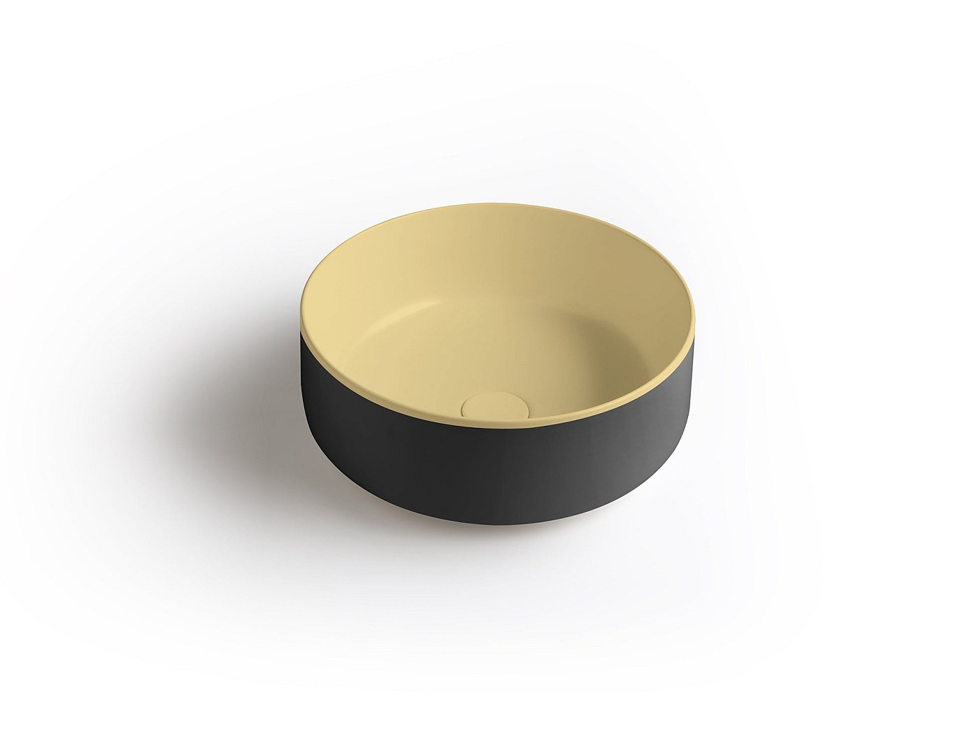 Lavabo rond à poser bicolore jaune/gris cm 42 Bucchero Bis